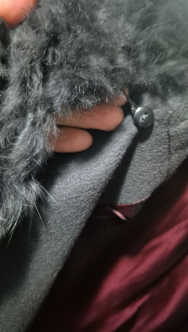 Koyu Gri Peluş Yaka Kaban  şık kalite — görsel 12/16