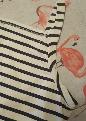 Park Bravo Çizgili Maternity Bluz, Kayık Yaka, Kolsuz