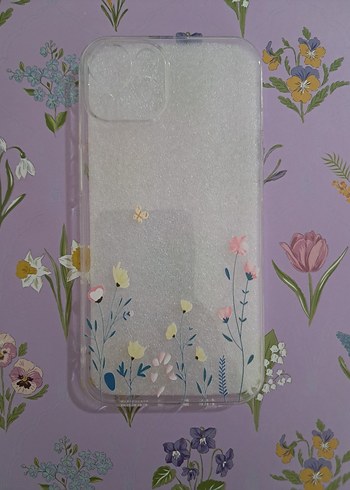 Şeffaf çiçekli telefon kılıf iphone 14