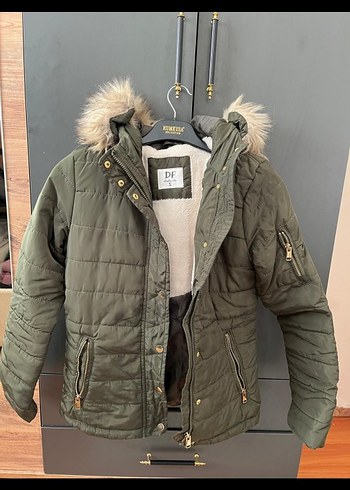 Gri Kürklü Kadın Kış Montu - Görsel 2