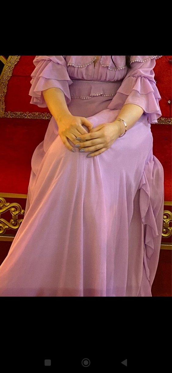 Pembe Bohem Uzun Elbise, Omuz Askılı, Fırfırlı - Görsel 5