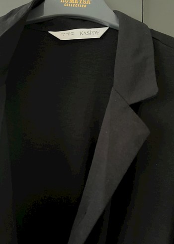 Düğmeli Siyah Kadın Uzun Tulum - Görsel 2