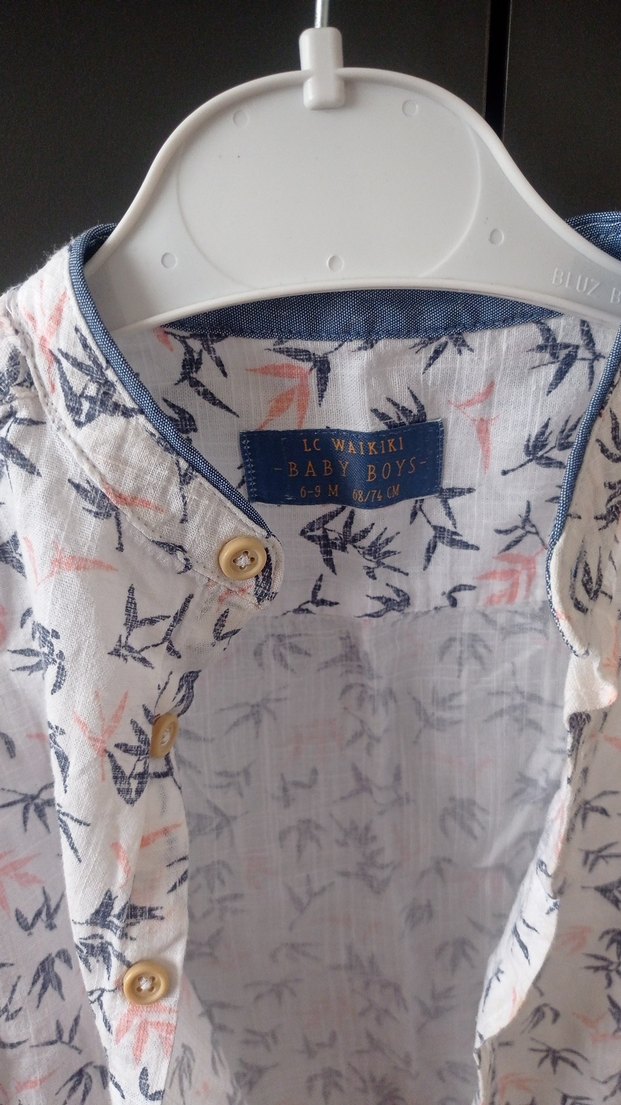 Beyaz Baskılı Pamuklu Erkek Gömlek - Görsel 2