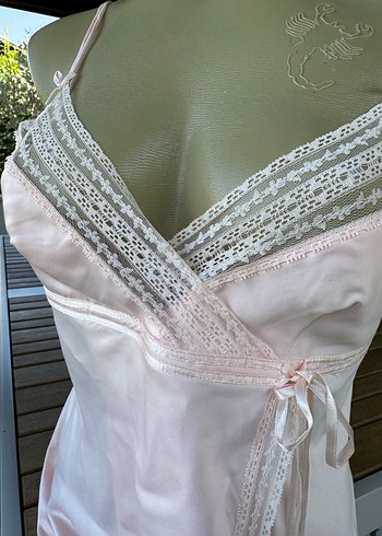 Pembe Midi İp Askılı Gecelik - Görsel 3