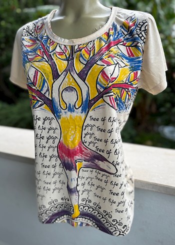 Renkli Baskılı Bohem Uzun Tişört - Görsel 6