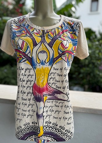 Renkli Baskılı Bohem Uzun Tişört - Görsel 8