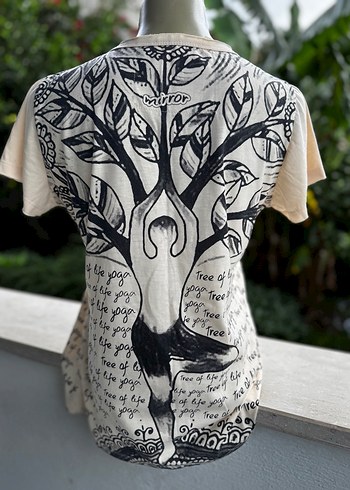 Renkli Baskılı Bohem Uzun Tişört - Görsel 3