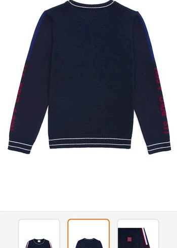 Erkek Çocuk Lacivert Nakışlı Triko Kazak - Görsel 2