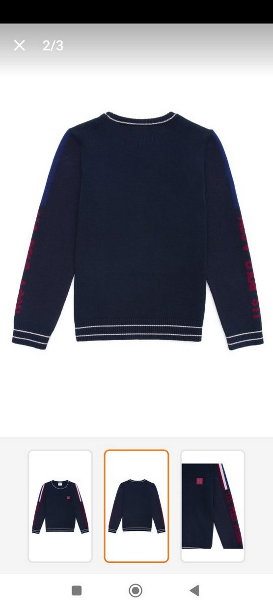 Erkek Çocuk Lacivert Nakışlı Triko Kazak - Görsel 2