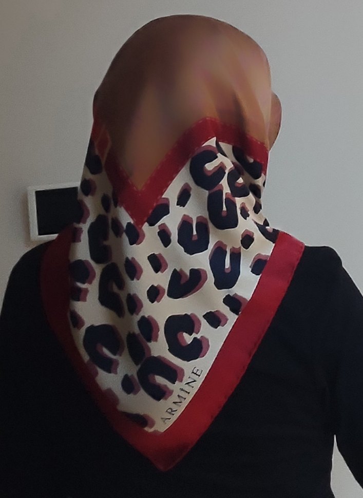 Bordo Leopar Desenli Kadın Eşarp - Görsel 2