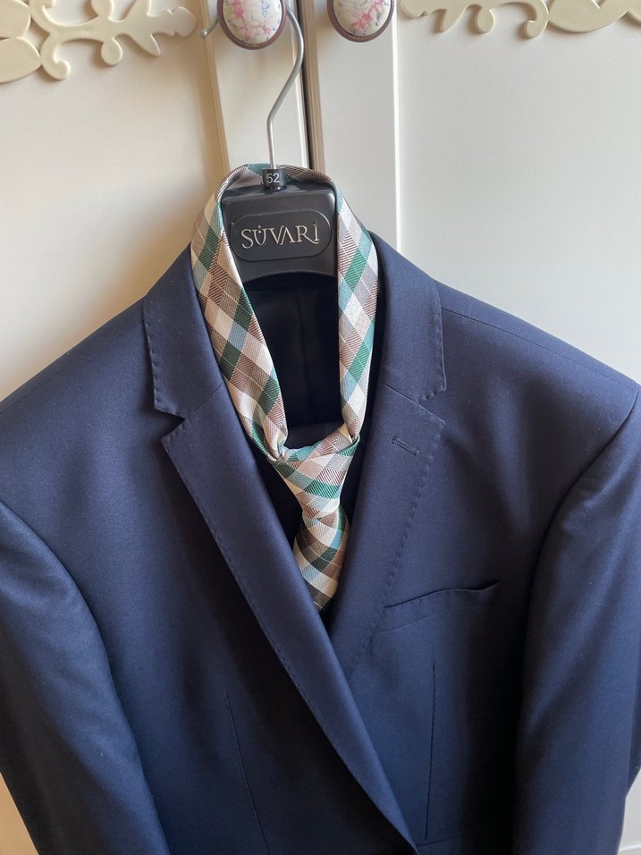 Drapeli Lacivert Erkek Takım Elbise - Suvari - Görsel 3