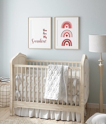 Zara Home 2li Poster BohoRainbow Pink Bebek