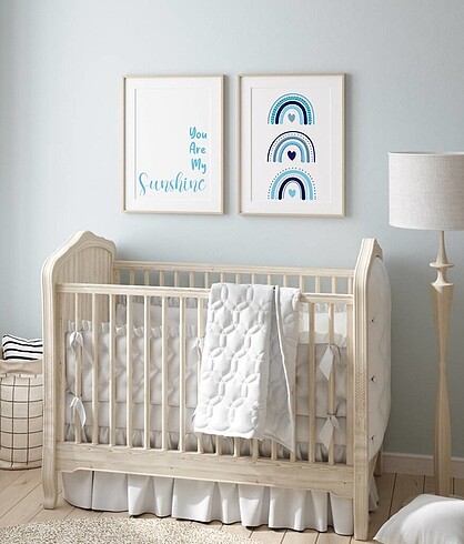 Ikea 2li Poster BohoRainbow Blue Bebek