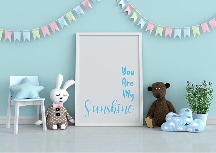 Beden 2li Poster BohoRainbow Blue Bebek