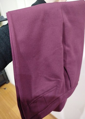 Kaside Bordo Kadın Kumaş Pantolon - Görsel 5