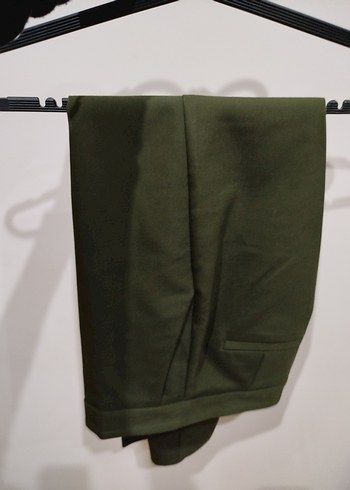 Kadın Haki Kumaş Pantolon - Görsel 3