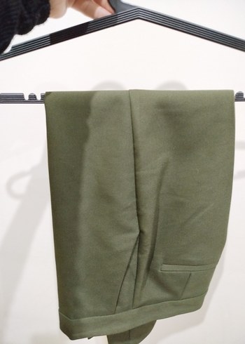 Kadın Haki Kumaş Pantolon - Görsel 4