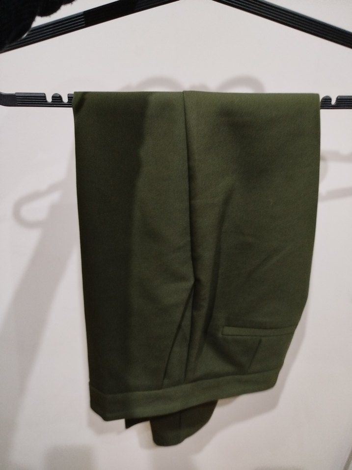 Kadın Haki Kumaş Pantolon - Görsel 3