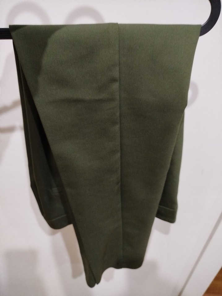 Kadın Haki Kumaş Pantolon - Görsel 5