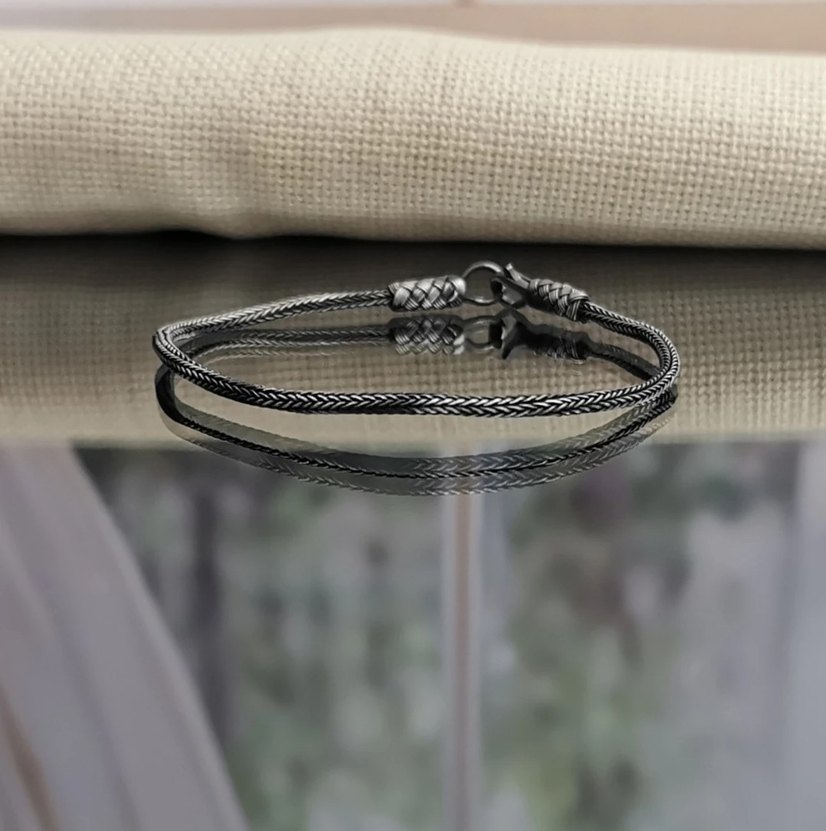 1000 Ayar Saf Gümüşten Kazaziye Bileklik - Görsel 3