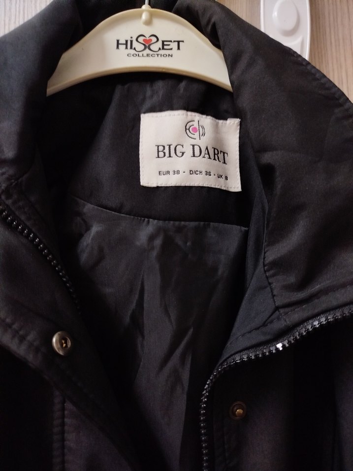 Düğmeli Siyah Midi Kadın Trençkot - Görsel 3