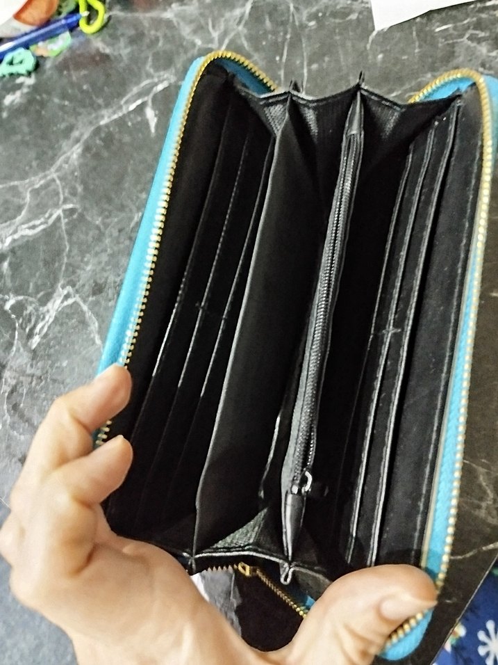 Çiçek Detaylı Renkli Deri Kadın Cüzdanı - Görsel 3