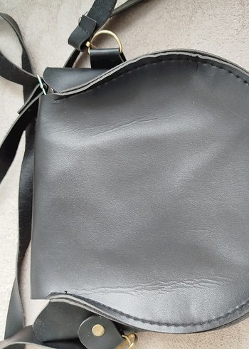 Siyah Deri Tokalı Kadın Çanta - Görsel 2