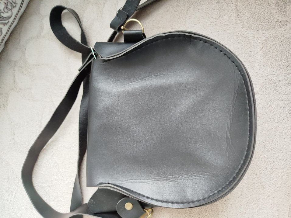 Siyah Deri Tokalı Kadın Çanta - Görsel 2