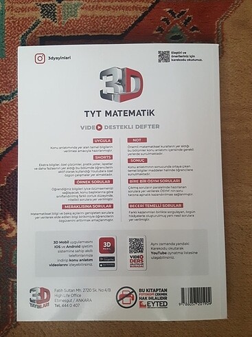  3D TYT Matematik Defter