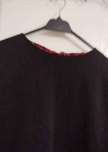 Zara Zara Kırmızı Ekoseli Siyah Mini Elbise