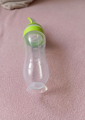 Pastel Yeşil Silikonlu Bebek Mama Besleme Şişesi - Görsel 4