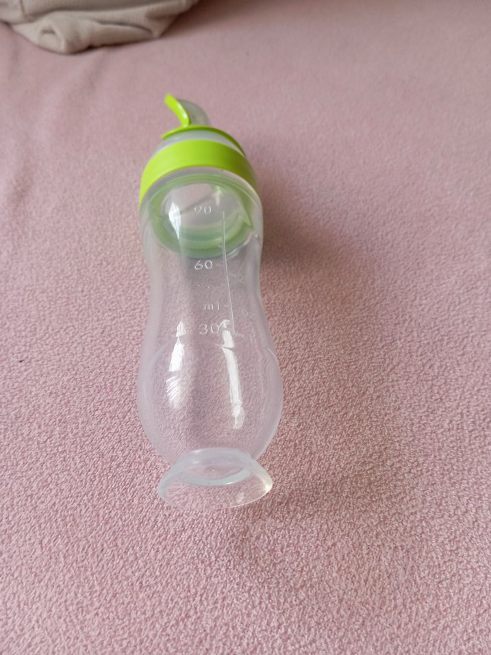 Pastel Yeşil Silikonlu Bebek Mama Besleme Şişesi - Görsel 4