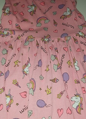 LC Waikiki Unicorn lu pembe elbise 