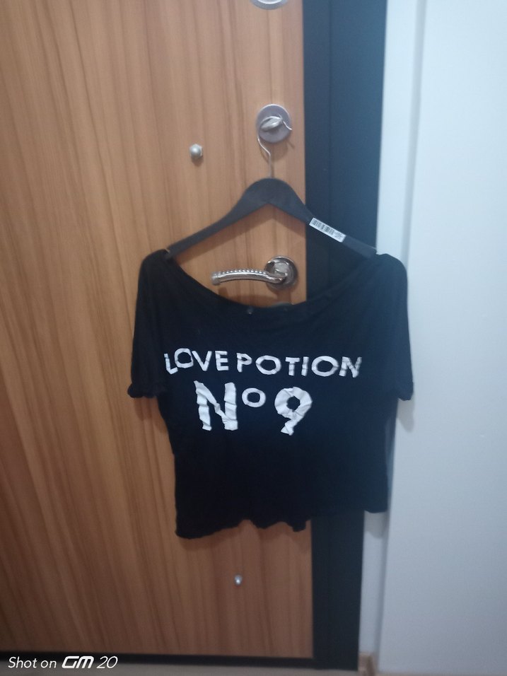 Siyah esnek Kesim Kısa Kollu krop Tişört - Görsel 3