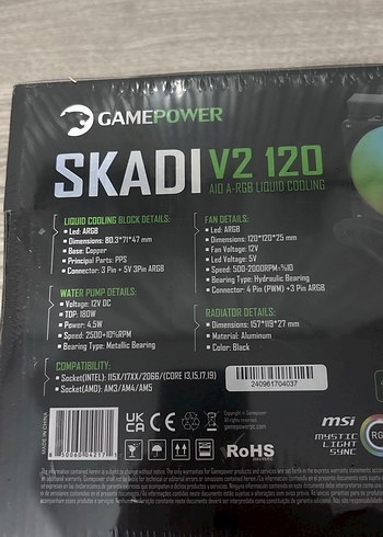 Gamepower GAMEPOWER Skadi V2 120 RGB Sıvı Soğutucu