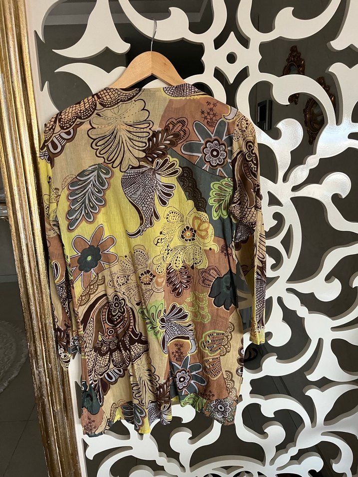 Boncuk Detaylı Bohem Desenli Kadın Tunik - Görsel 2