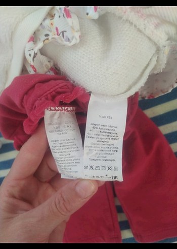 9 Ay Beden beyaz Renk kız bebek alt üst takım