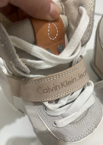 Bej Calvin Klein Kadın Dolgu Topuklu Spor Ayakkabı - Görsel 3