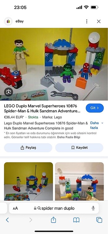  Beden Lego duplo sipider man oyun seti