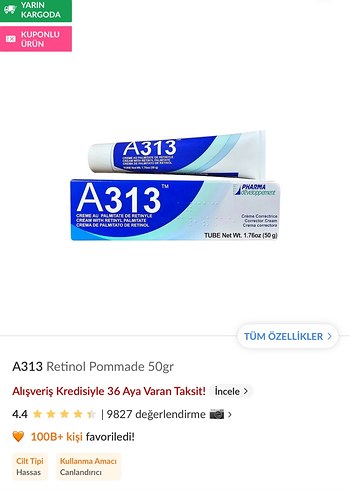 La Roche Posay A313 Cilt Onarıcı Krem 50 ml