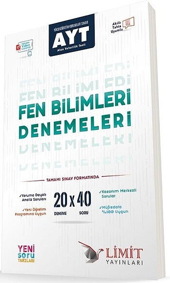 LİMİT YAYINLARI AYT FEN BİLİMLERİ 20*40 DENEME SINAVI