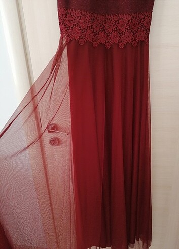 xl Beden bordo Renk Arin abiye elbise