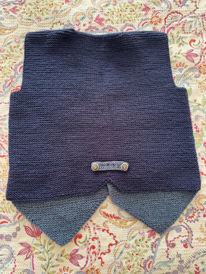 Düğmeli Erkek Örgü Yelek lacivert-gri - Görsel 3