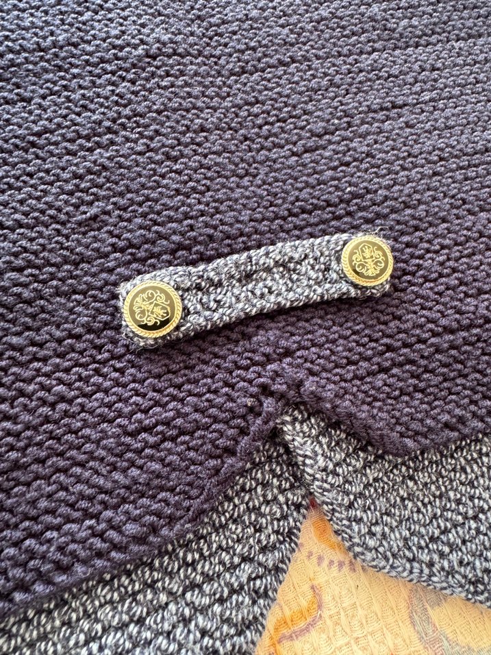 Düğmeli Erkek Örgü Yelek lacivert-gri - Görsel 4