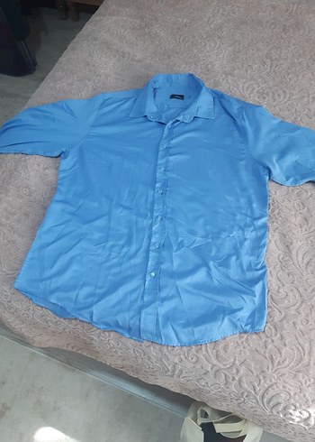 Mavi uzun Kollu polyester Gömlek