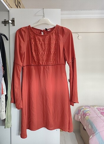 H&M Orjinal H&M turuncu elbise