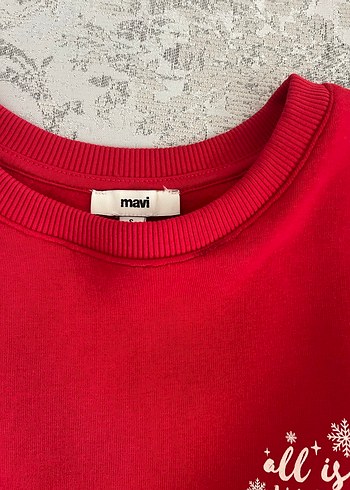 Kırmızı Çizgili Kadın Sweatshirt - Görsel 3