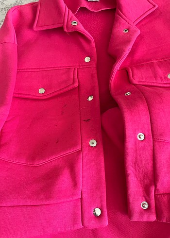 Pembe Mini Kadın Takım Düğmeli Cepli - Görsel 2