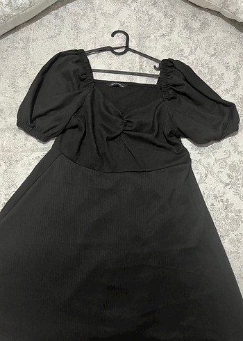 Siyah Midi Boy Gotik Kadın Elbise - Görsel 2