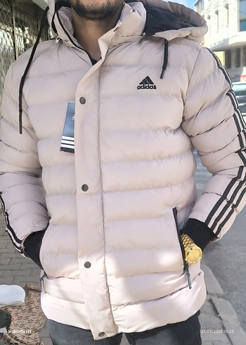 Beyaz Adidas Erkek Şişme Mont